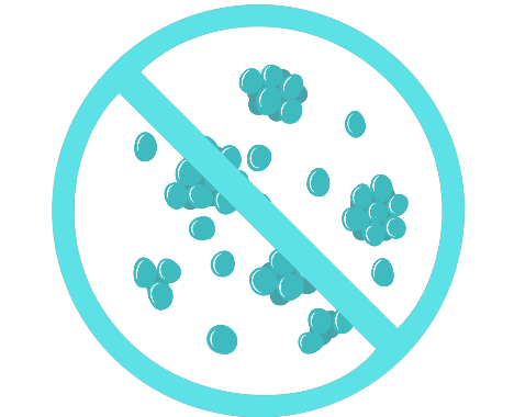 Symbol for no preservatives in teal for natural products.